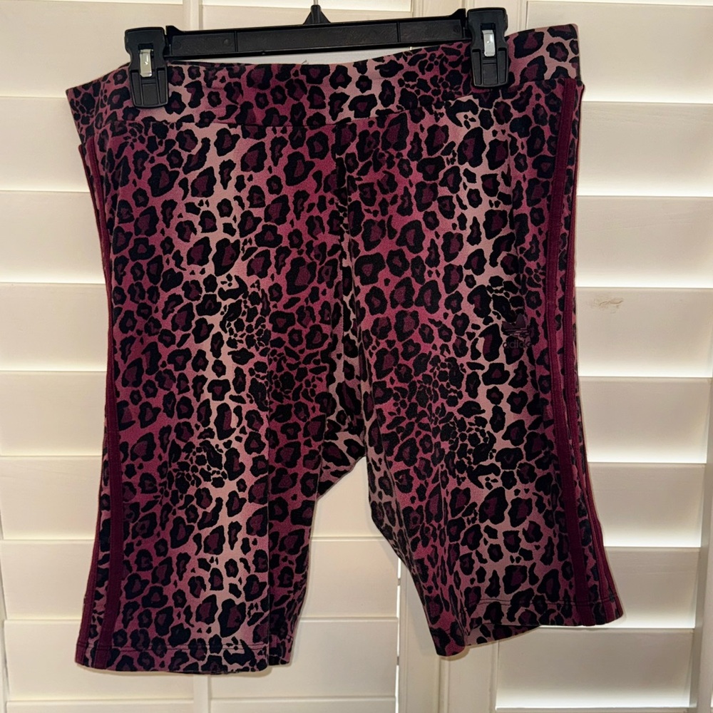 Adidas Leopard Print Biker Shorts